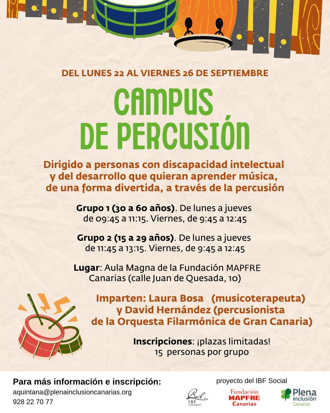 II Campus de Percusión en el marco del IBF-Social Fundación MAPFRE Canarias
